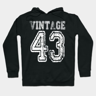 Vintage 43 1943 2043 T-shirt Birthday Gift Age Year Old Boy Girl Cute Funny Man Woman Jersey Style Hoodie